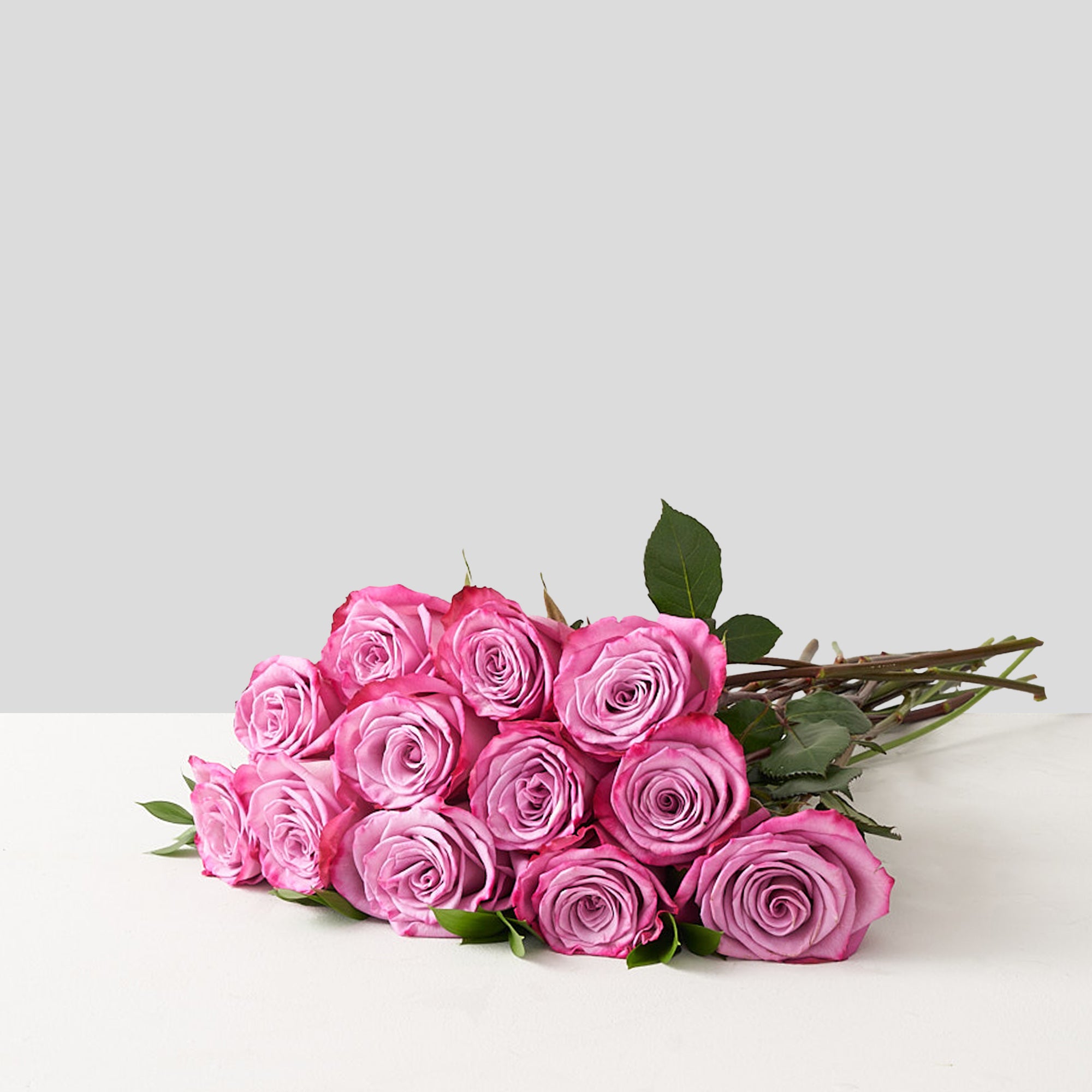 A bouquet of a dozen cool water roses