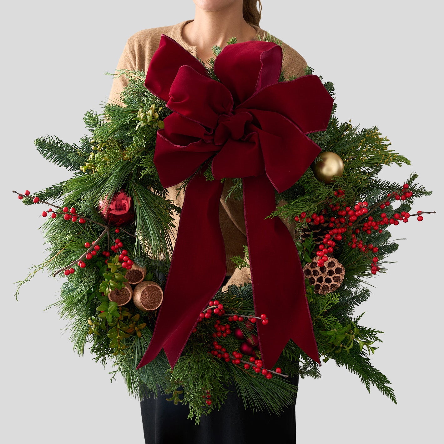 Crimson Holiday Wreath