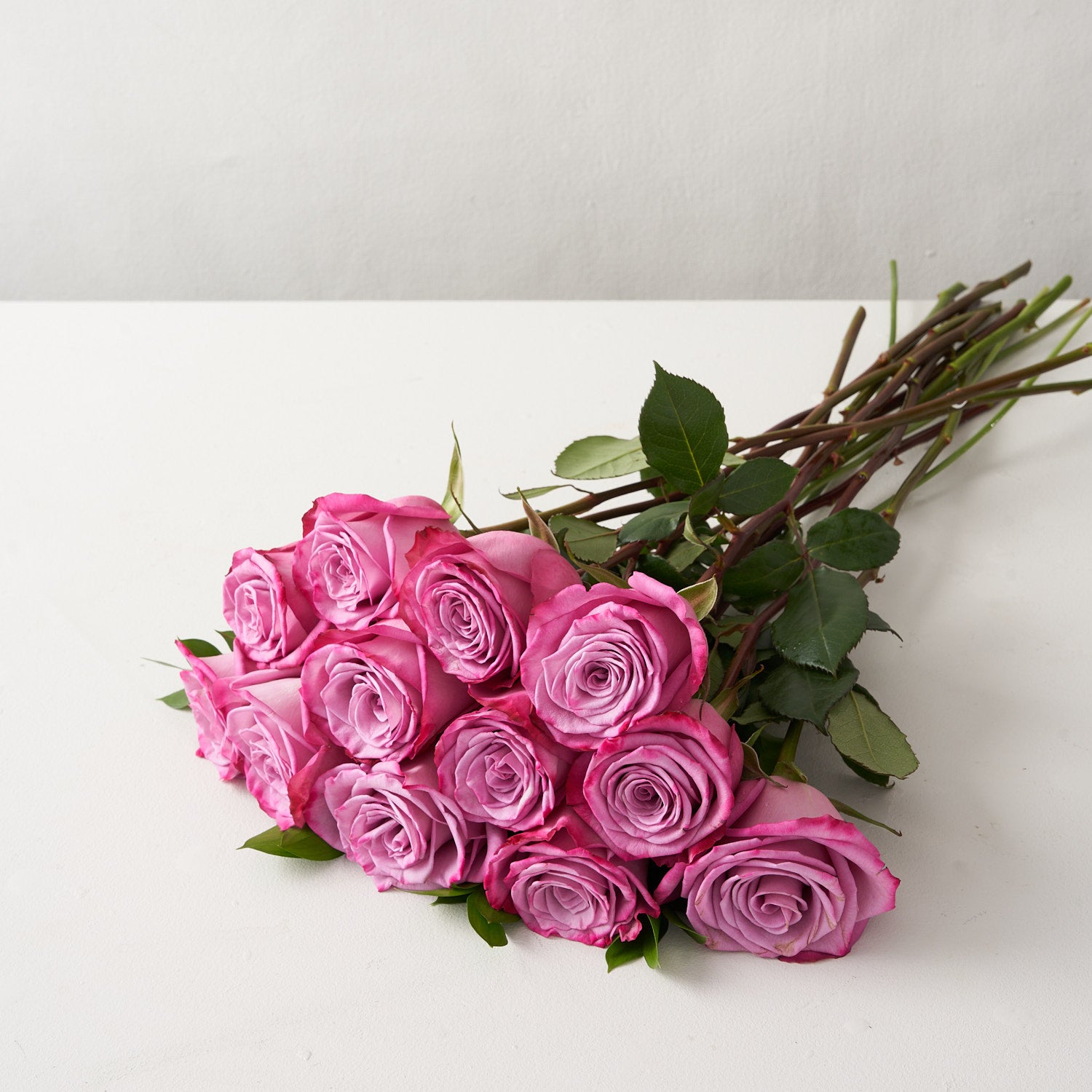 Bouquet of cool water roses on a table