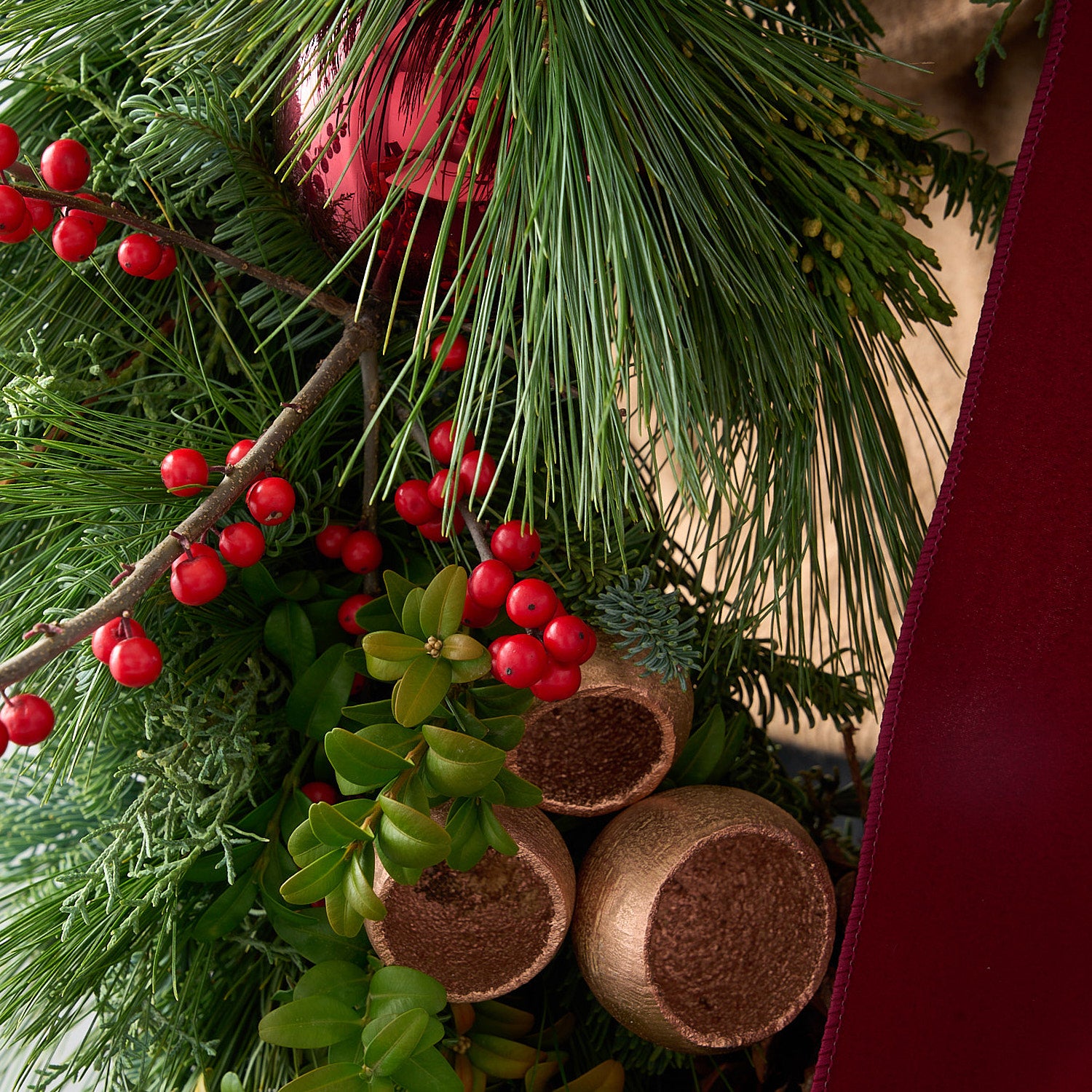 Crimson Holiday Wreath